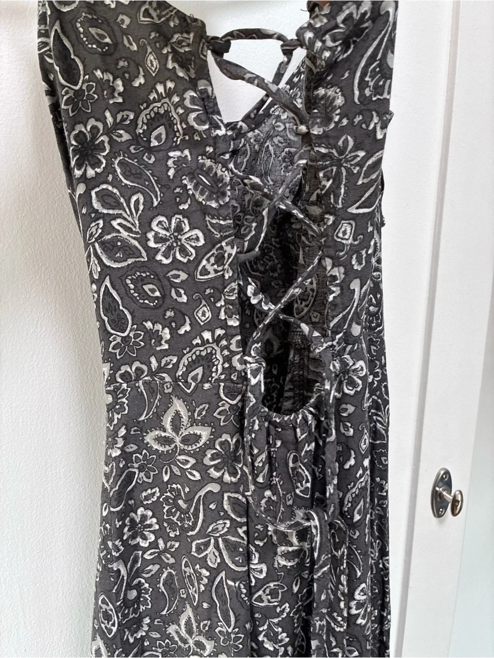 Hollister Black Floral Slip Dress with Thin Straps Medium